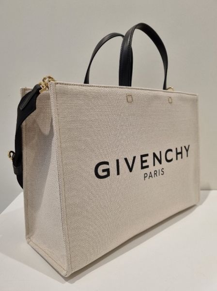 Givenchy 中款帆布手提 G-Tote 托特包    米色/附長款肩背帶 Givenchy 中款帆布手提 G-Tote 托特包   米色/附長款肩背帶