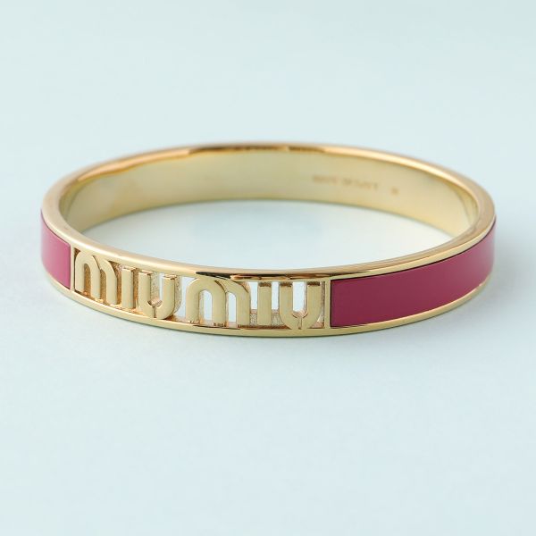 Miu Miu 5JB407 搪瓷金屬手環  M 腕圍16.5公分  紅色 