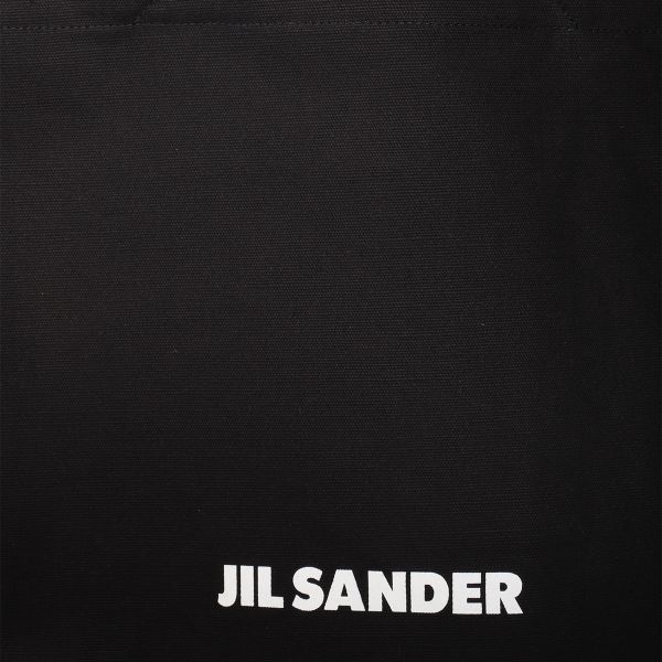 Jil Sander 中款 Logo 帆布購物包     黑色 JIL SANDER