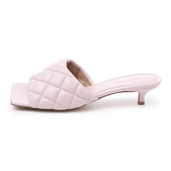 Bottega Veneta 女款 729764 BV Lido絎縫皮革穆勒涼鞋  粉色  IT35/36/36.5/37/37.5/38/38.5/39 