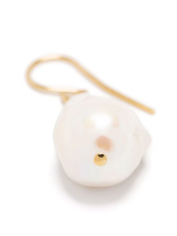 Jil Sander 手工製作的巴洛克淡水珍珠黃銅耳環 
