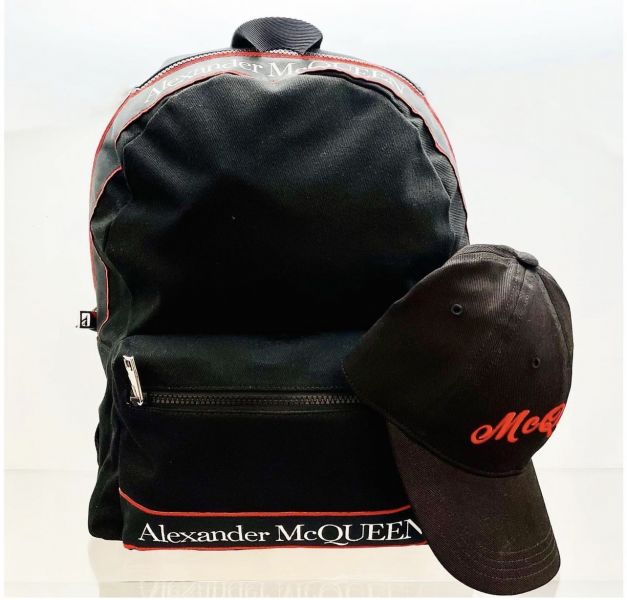Alexander McQueen 麥昆 標誌型 Metropolitan 後背包  黑紅配色 