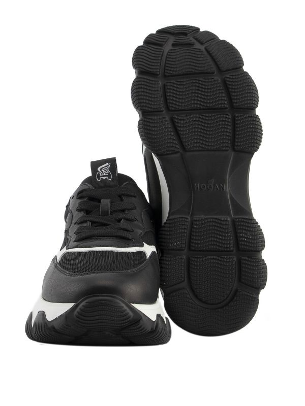 Hogan 女款 Hyperactive 貓爪鞋  增高5公分厚底球鞋   黑/白  IT37.5/38 