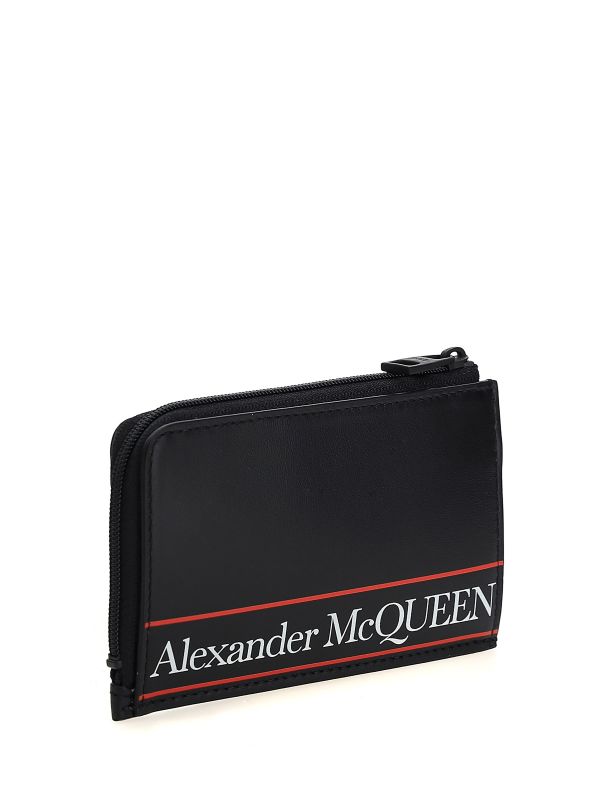 Alexander McQueen 6003901 徽標零錢包及信用卡夾  黑色 