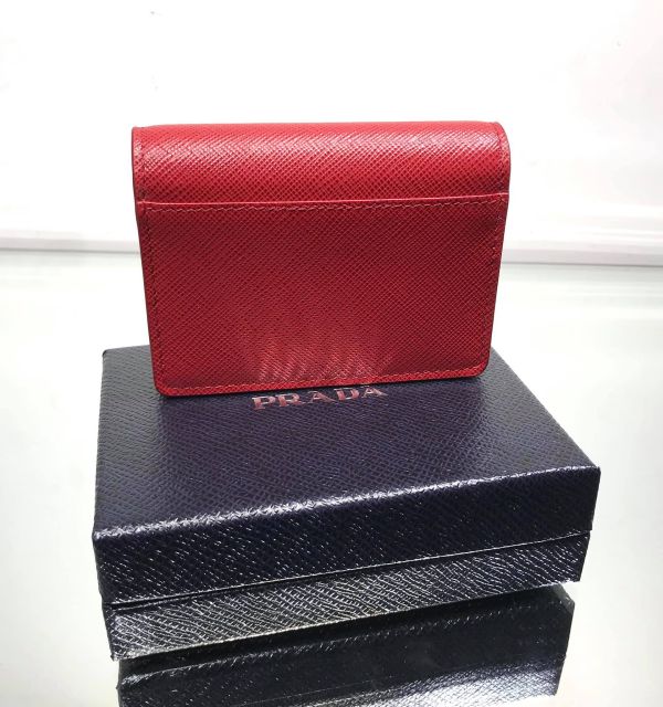 Prada 1MC070 Saffiano皮革卡夾包 紅色 