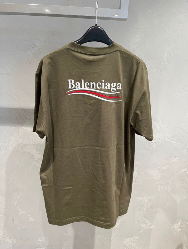 Balenciaga 女款 OS版型棉 T上衣 S/M/L 卡其色 