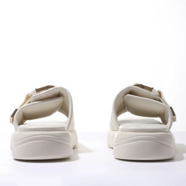 Bottega Veneta 男款 Flesh 軟墊羊皮厚底涼拖鞋   增高4.5公分  象牙白色  IT42/43/45 
