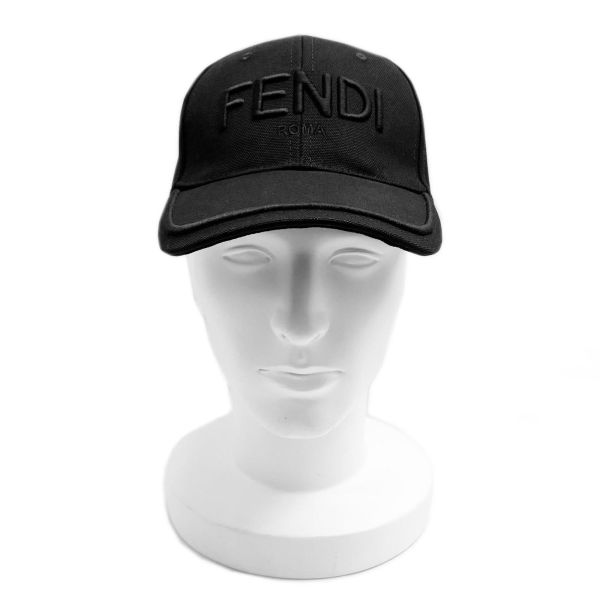 Fendi FXQ969 帆布棒球帽  黑色 