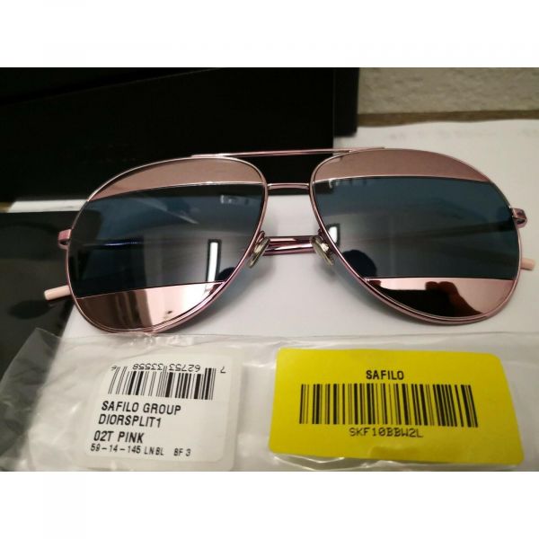 Dior  Split 雙色飛行員太陽眼鏡  粉色鏡框配藍色  Bella Hadid同款 