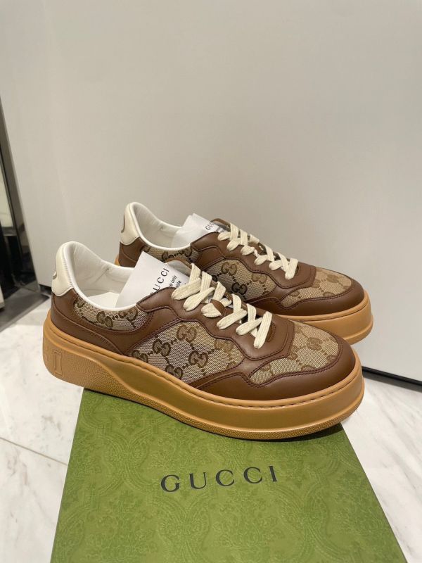Gucci 676092 女款 Original GG帆布運動鞋  米色及烏木色    IT35.5/36/36.5/37/37.5/38 