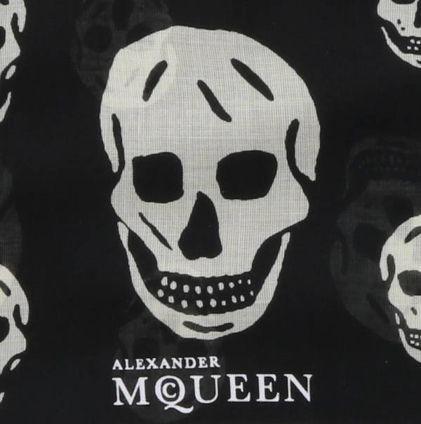 Alexander McQueen 麥昆櫸木纖維與絲混紡超柔軟骷顱花紋圍巾 