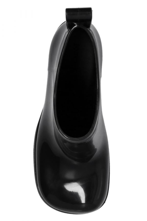 Bottega Veneta 677113 Shine 橡膠高跟防水踝靴  黑色/跟高9公分  IT36/37/38/39/40 