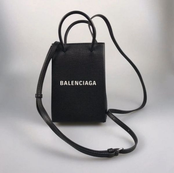 Balenciaga Mini Shopper  小牛皮購物袋迷你肩背包  黑色 