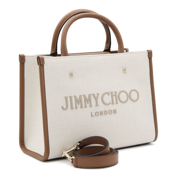 Jimmy Choo Avenue S 小款帆布托特包  自然色/棕色 DIOR