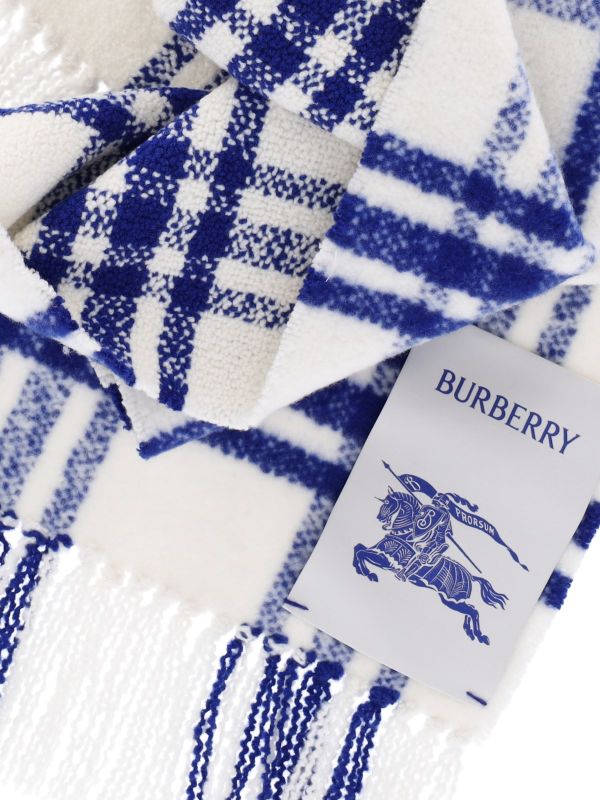 Burberry 80792671 格紋羊毛圍巾    騎士藍色 