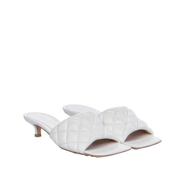 Bottega Veneta 女款 729764 BV Lido絎縫皮革穆勒涼鞋  白色  IT36/36.5/37/37.5/38/38.5/39 