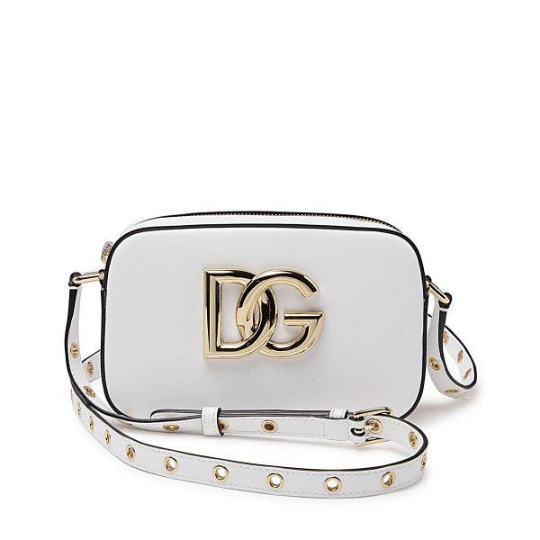 Dolce & Gabbana DG 3.5 小牛皮相機小方包   白色 