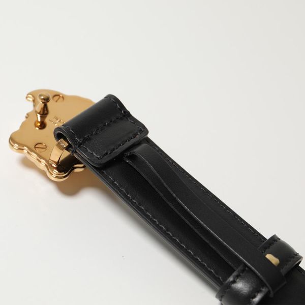Versace 美杜莎 LA MEDUSA 3公分寬皮革腰帶    黑色/金色     70/75/80/85/90 公分 