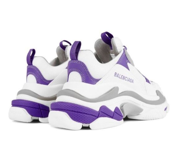 Balenciaga 524039 女款徽標 Triple S 運動鞋 紫色/白色 EU 34/35/36/37/39 