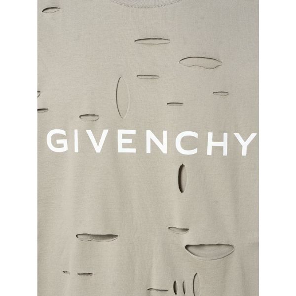 Givenchy 男款 超大版型短袖破壞效果鏤空棉T/上衣    灰褐色    S/M/L/XL Givenchy 男款 超大版型短袖破壞效果鏤空棉T   灰褐色    S/M/L/XL