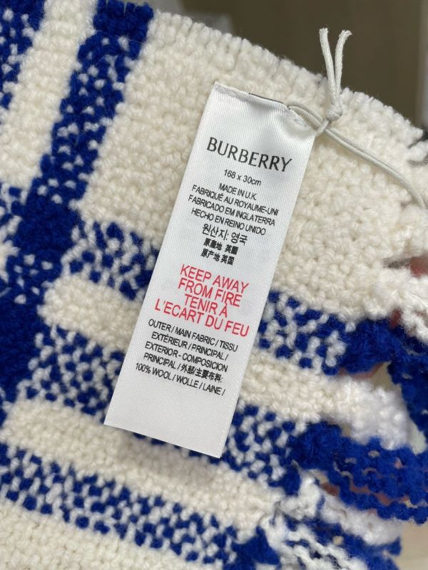 Burberry 80792671 格紋羊毛圍巾    騎士藍色 