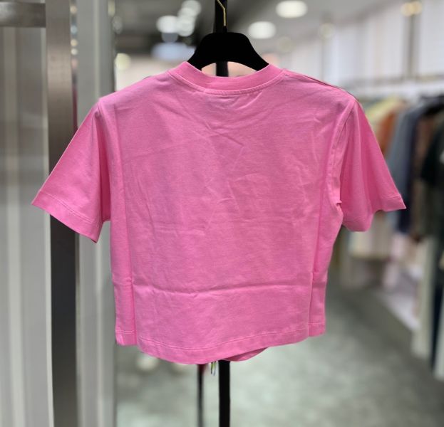 MSGM 女款Logo 愛心印花短款T恤上衣  粉色  XS/S 