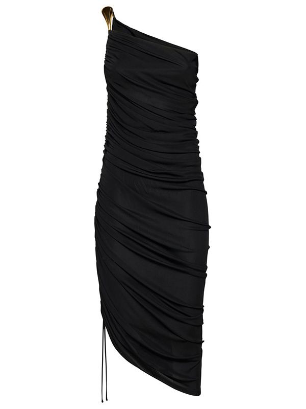 Bottega Veneta 726535 女款平紋針織連衣裙  黑色  IT40/42/44 