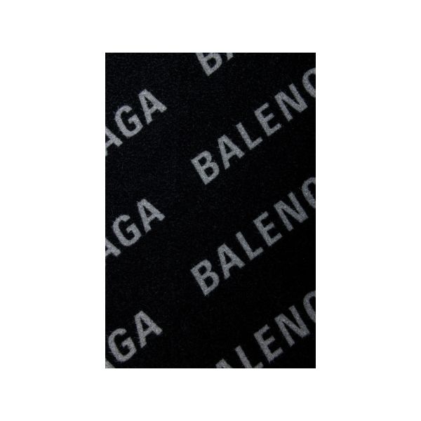 Balenciaga 697725 大型黑色和灰色雙面圍巾 