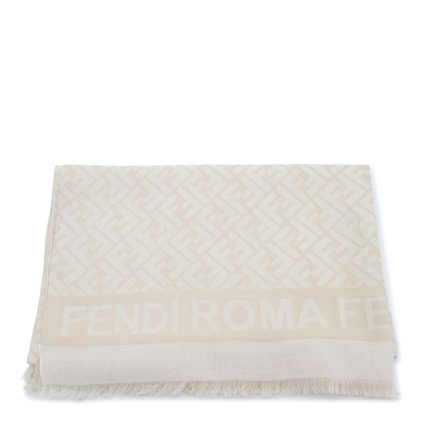 Fendi FXT252 輕質FF羊毛和真絲披肩/圍巾  奶油白色 Fendi FXT252 輕質FF羊毛和真絲披肩/圍巾

奶油白色