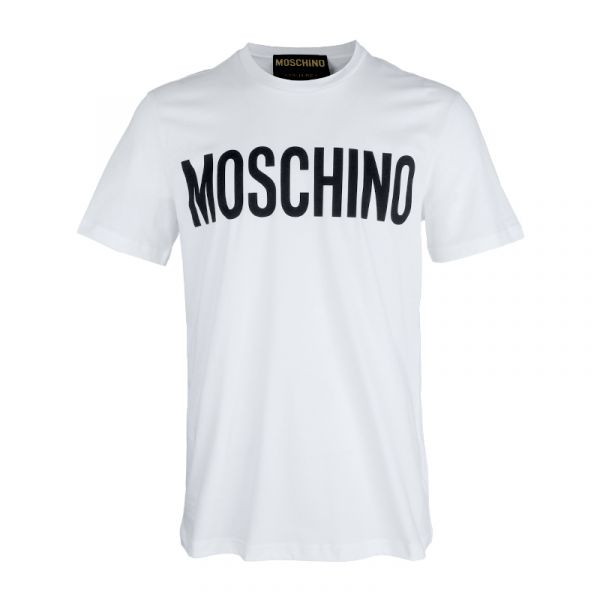 Moschino 男款Logo 短袖棉T /上衣  白色  50L/52XL 