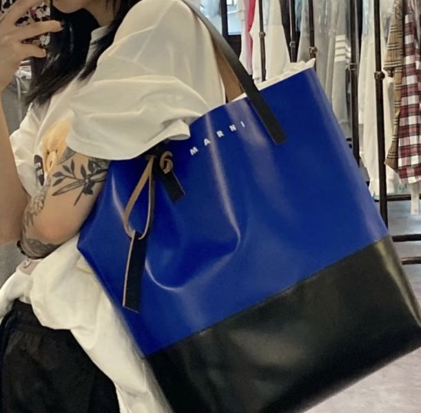 Marni Tribeca 購物袋/托特包  藍色和黑色 