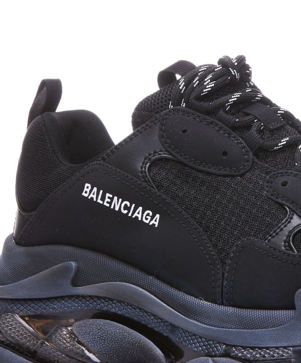 Balenciaga 541624 Triple S Logo 男款老爹運動鞋  黑色/水晶鞋底  IT40/41/42/43/44 