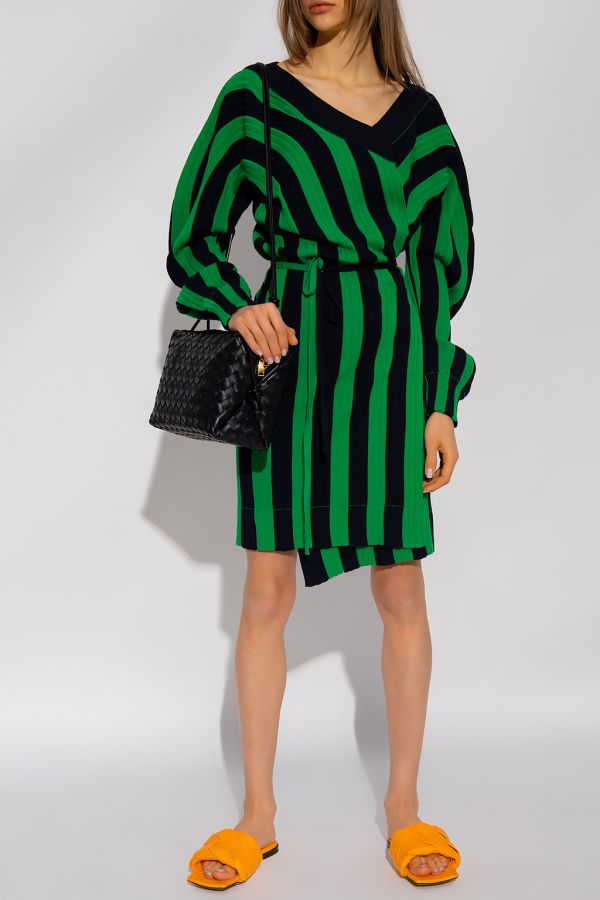 Bottega Veneta 女款早春條紋針織洋裝 綠/黑色  XS/S/M LOEWE,Hammock