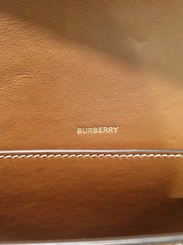 Burberry  Horseferry 80552201 印花帆布及皮革翻蓋迷你斜背包    自然色/麥芽棕色 