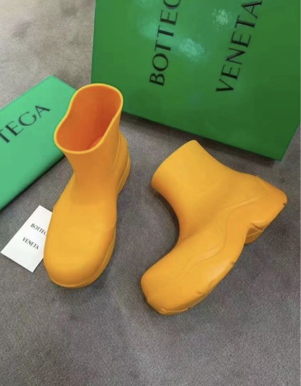 Bottega Veneta 640045 女款 果凍橡膠踝靴 5.5公分高 橘黃色  IT38 