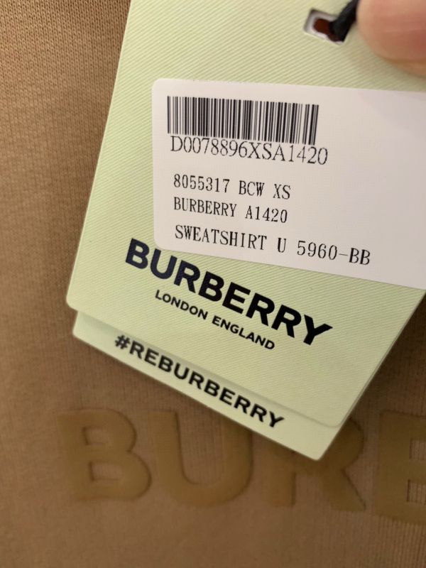 Burberry 男款 80553171 標誌印花棉質連帽衫/上衣  XS/S/M/L    駝色 