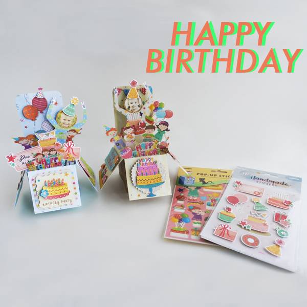  Surprise!!生日爆炸盒 生日,卡片,立體卡片,氣球,蛋糕,貼紙