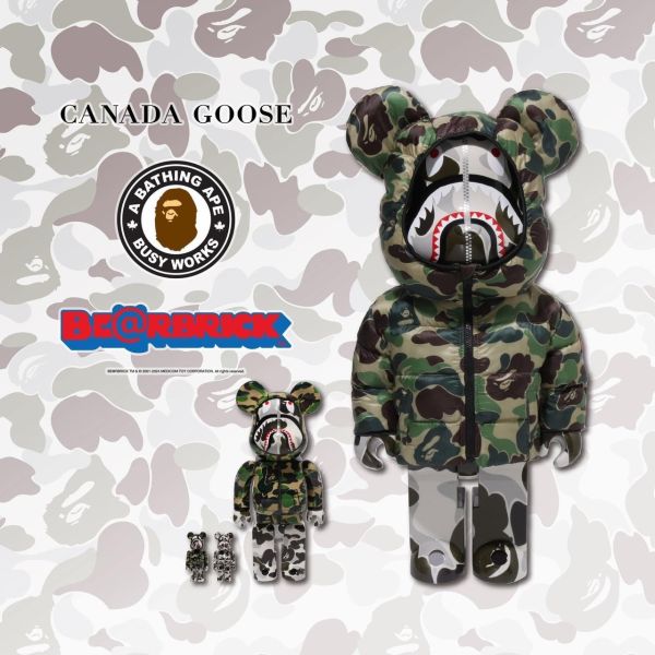 【預購】庫柏力克熊 BE@RBRICK bape鯊魚 BAPE(R) × CANADA GOOSE SHARK 100％ & 400％ 1000%