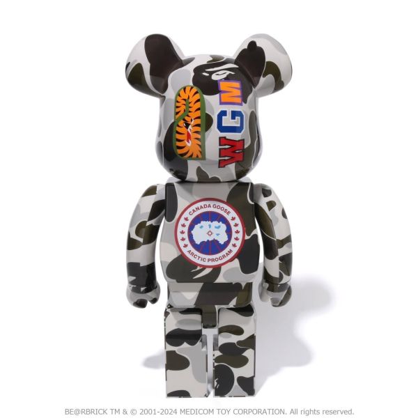 預購】庫柏力克熊BE@RBRICK bape鯊魚BAPE(R) × CANADA GOOSE SHARK 100