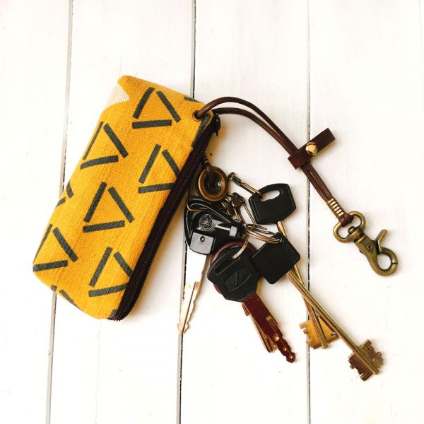 拉鍊鑰匙包 (鱗紋/三角紋) 日本布 接單生產* 鑰匙包,keyholder,鑰匙收納,キーケース,kyecase,隨身小包,客製化