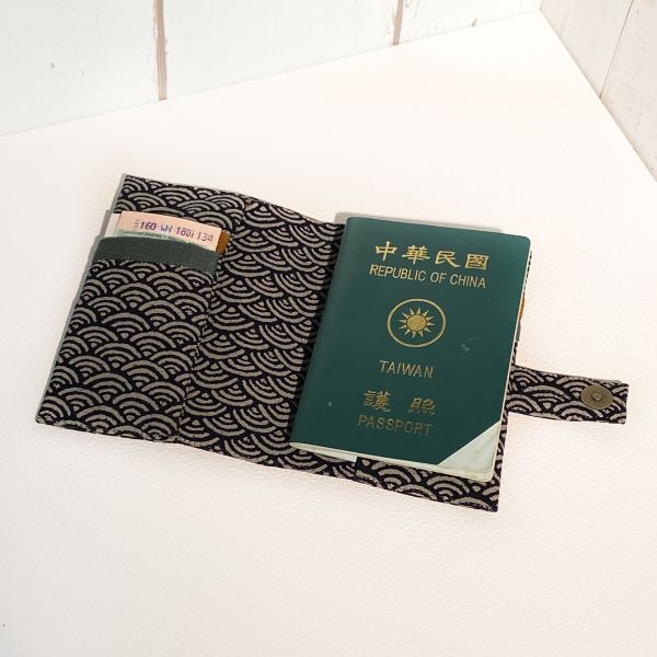 護照套+扣帶 (青海波)  接單生產* 護照套,passportcase,パスポートケース