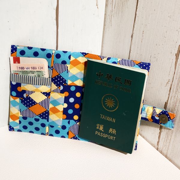 護照套+扣帶 (繽紛幾何)  接單生產* 護照套,passportcase,パスポートケース