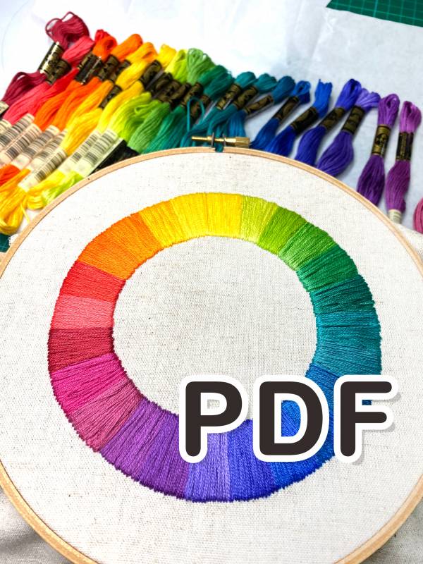 Color Wheel Embroidery DIY PDF - Pure 24 colors (English version) DIY,初學者可,PDF,線上講義,講義,ColorWheel,色相環