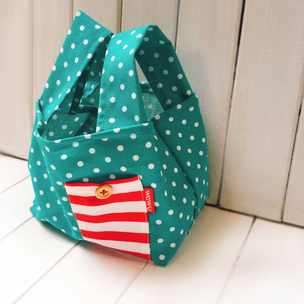 半斤購物袋 (湖水綠點) 接單生產* 半斤袋,環保袋,購物袋, ShoppingBag, エコバッグ