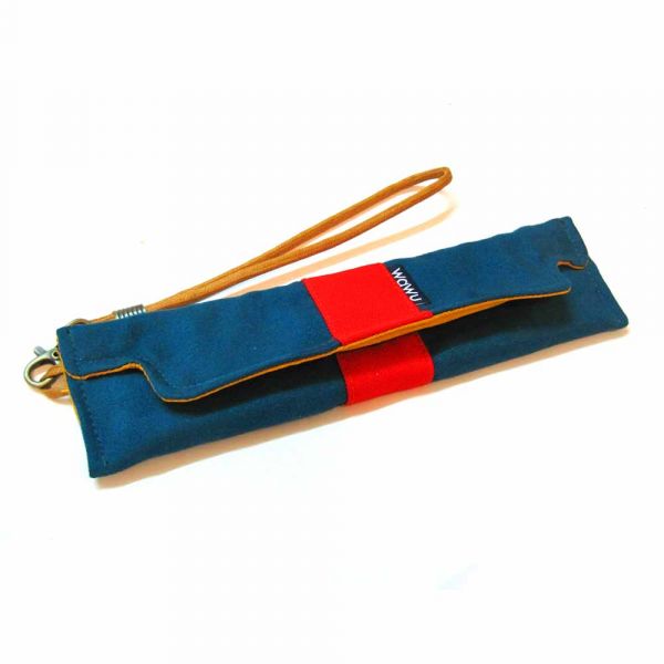 筆袋/筷套 (藍綠絨) (附木製筷子和湯匙) 接單生產* 筆袋,餐具袋,,chopsticks,箸,箸袋