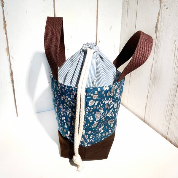 束口手提袋 (本草綱目 - 藍) 早午餐, 便當袋 接單生產* 便當袋,午餐袋,快餐袋,手提包,早餐袋,束口袋
