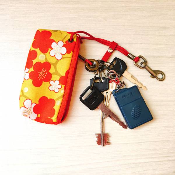 拉鍊鑰匙包 (櫻) 日本布 接單生產* 鑰匙包,keyholder,鑰匙收納,キーケース,kyecase,隨身小包,客製化