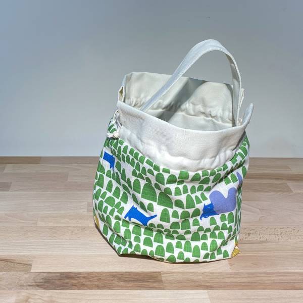 巾着袋, 束口手提袋 (貓貓森林 - 綠) *接單生產 便當袋,lunchbag,束口袋,巾着袋,drawstring