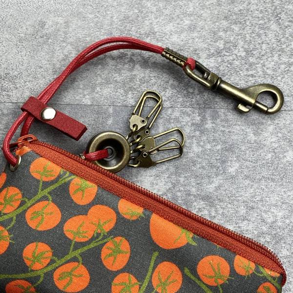 拉鍊鑰匙包 (柿子) 日本布 接單生產* 鑰匙包,keyholder,鑰匙收納,キーケース,kyecase,隨身小包,客製化