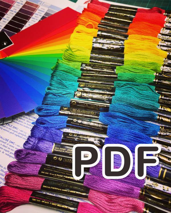 【線上講義】色相環刺繡 DIY 講義 - 純色 24 色 (繁體中文版) DIY,初學者可,PDF,線上講義,講義